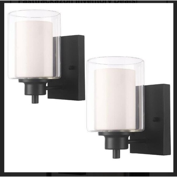 2 Pack Bath Vanity Light Fixture Modern Indoor Wall Scone Lighting Black - Picture 2 of 3